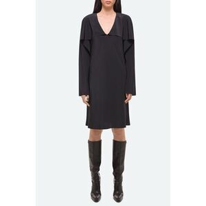 Helmut Lang Women's Black Silk Draped Scarf Dress Size Large NWOT